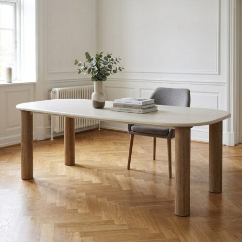 Fondi Spisebord i Sand/Brun Cement & MDF fra House Nordic | L240xB100xH76 cm - Billede 1
