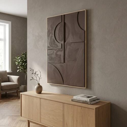 Isabella Relief Vægdekoration i Brun Polyester & MDF fra House Nordic | B60xD4,4xH90 cm - Billede 1
