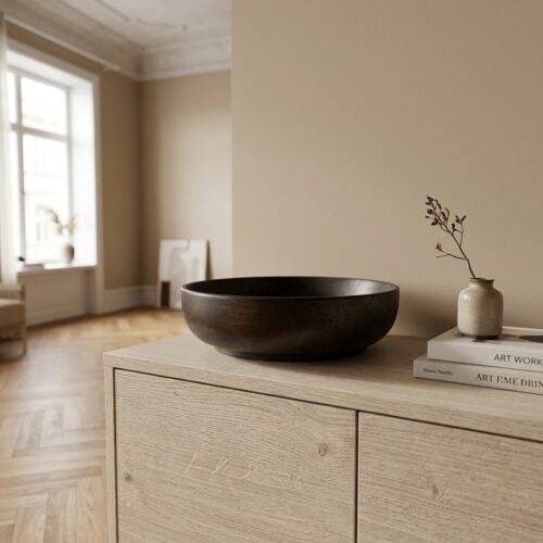 Kullu Skål i Brun Mangotræ fra House Nordic | Ø26,5xH8 cm - Billede 1