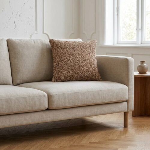 Lamu Pude i Brun/Beige Polyester & Bomuld fra House Nordic | B45xH45 cm - Billede 1