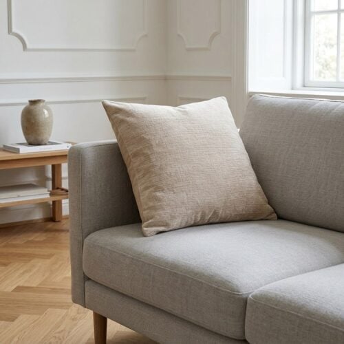 Leros Pude i Beige Viskose & Bomuld fra House Nordic | B45xH45 cm - Billede 1
