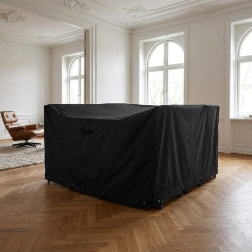 Luksus Overtræk til Bord med 4 Stole i Sort Polyester fra House Nordic | L180xB155xH95 cm - Billede 1