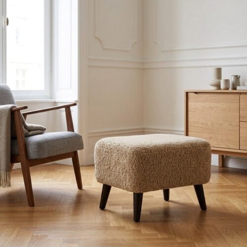 Lunaro Puf i Lysebrun Polyester fra House Nordic | L54xB43xH39 cm - Billede 1