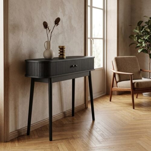 Nikko Konsolbord i Sort MDF & Fyrretræ med 2 Låger fra House Nordic | L100xB30xH80,5 cm - Billede 1