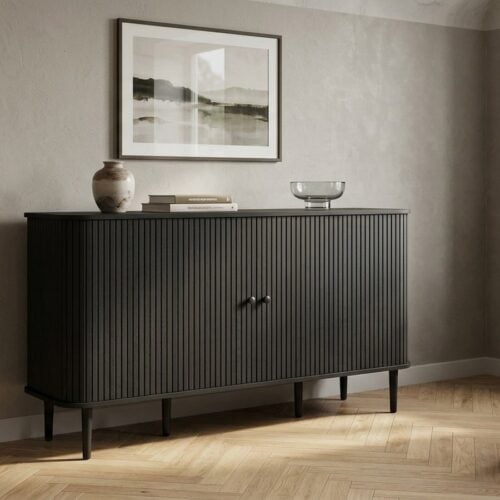Nikko Skænk i Sort MDF & Fyrretræ med 2 Låger fra House Nordic | L140xB40xH79 cm - Billede 1