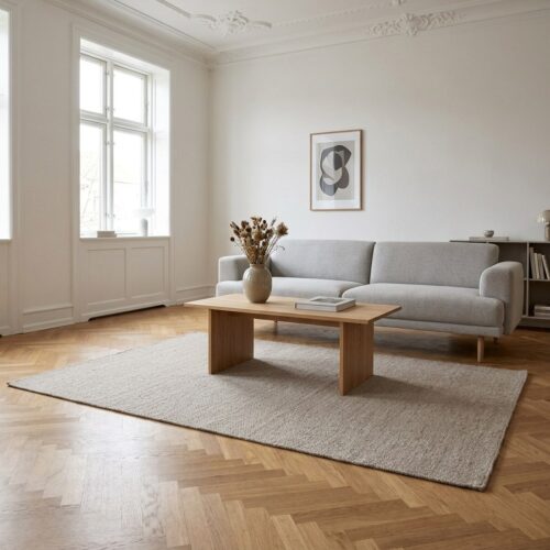 Nila Tæppe i Mørk Sand Uld fra House Nordic | L300xB200 cm - Billede 1