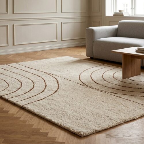 Tampa Gulvtæppe i Beige Bomuld fra House Nordic | L300xB200 cm - Billede 1