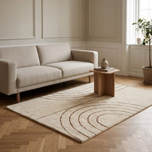 Tampa Tæppe i Beige Bomuld fra House Nordic | B160xL230 cm - Billede 1