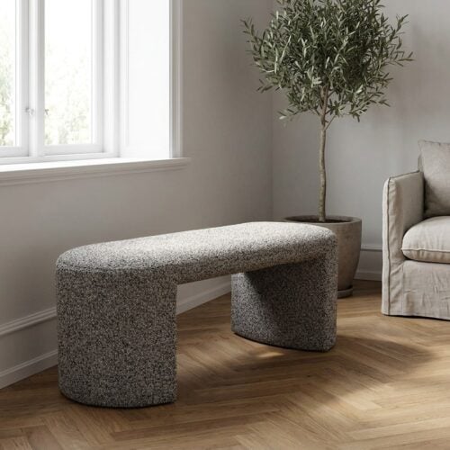Westport B&aelig;nk i Sort/Hvid Boucl&eacute; fra House Nordic | B120xL45xH44 cm - Billede 1