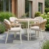 Abela Havemøbelsæt med Abela Spisebordsstole i Sand/Natur Nonwood & PE Rattan fra House Nordic | 4 Stole & 1 Bord - Billede 2