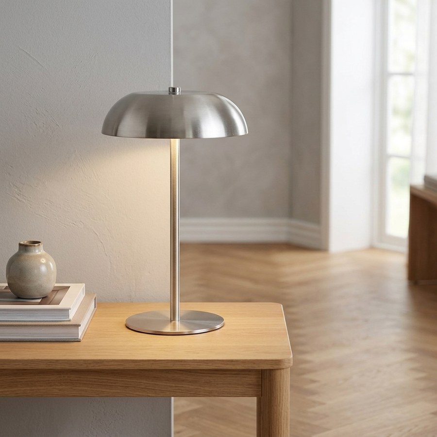 Fenwick Bordlampe i Sølv Metal fra House Nordic | Ø18xH30 cm - Billede 2