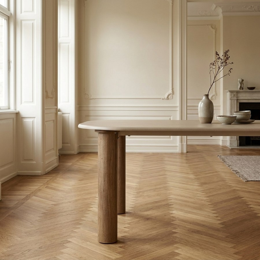 ai-miljoe-web-2-fondi-spisebord-i-sand-brun-cement-mdf-fra-house-nordic-l240xb100xh76 Fondi Spisebord i Sand/Brun Cement & MDF fra House Nordic | L240xB100xH76 cm - Billede 2