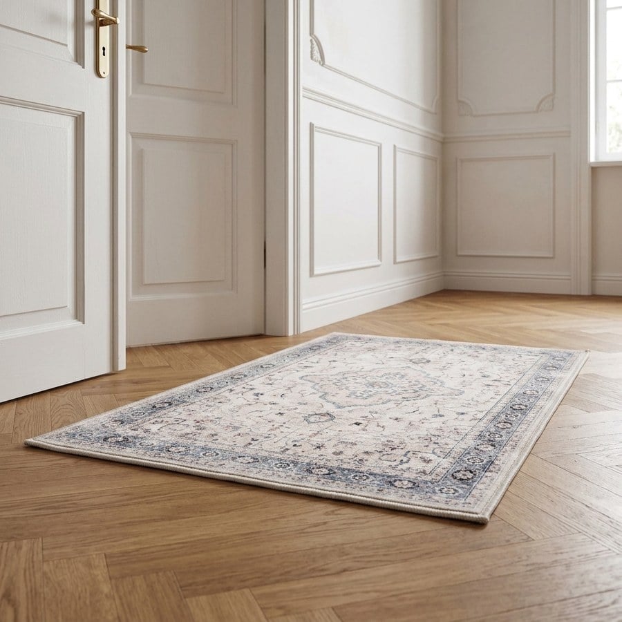 Havana Dørmåtte i Off White/Beige/Støvet Blå Polyester fra House Nordic | L80xB50 cm - Billede 2