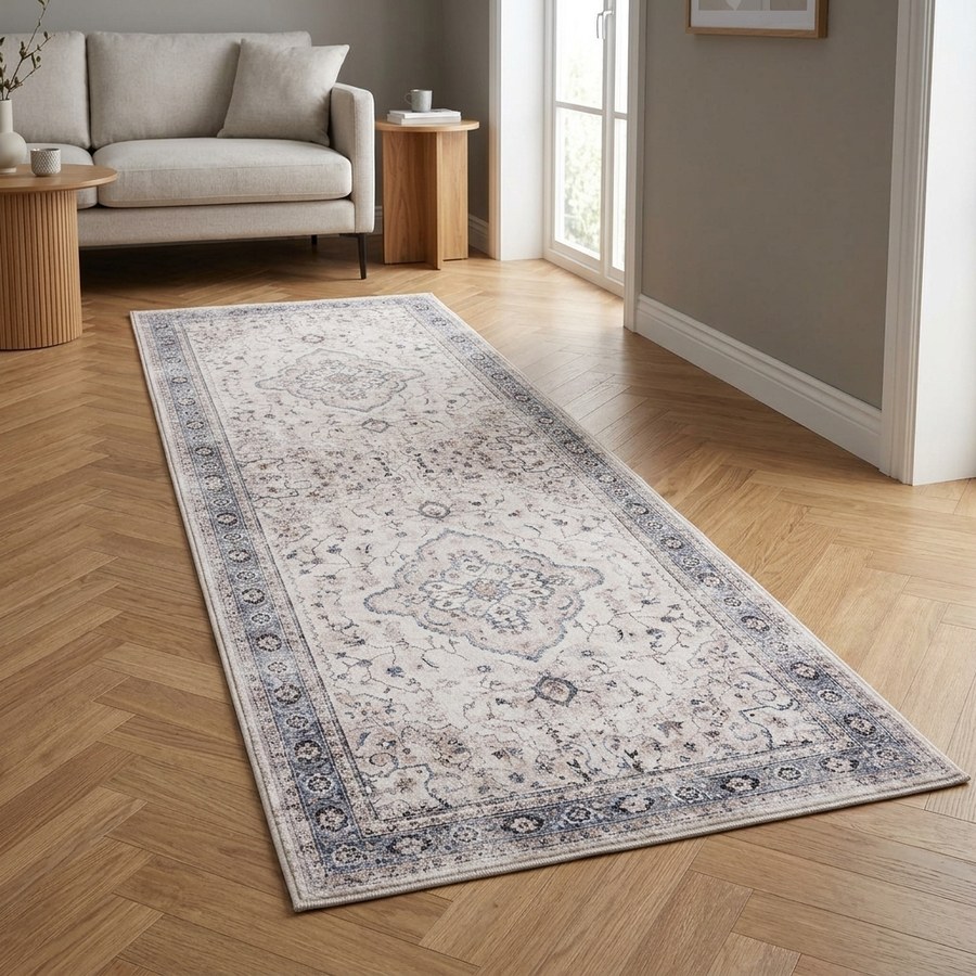 ai-miljoe-web-2-havana-l-ber-i-off-white-beige-st-vet-bl-polyester-fra-house-nordic-b8 Havana Løber i Off White/Beige/Støvet Blå Polyester fra House Nordic | B80xL200 cm - Billede 2