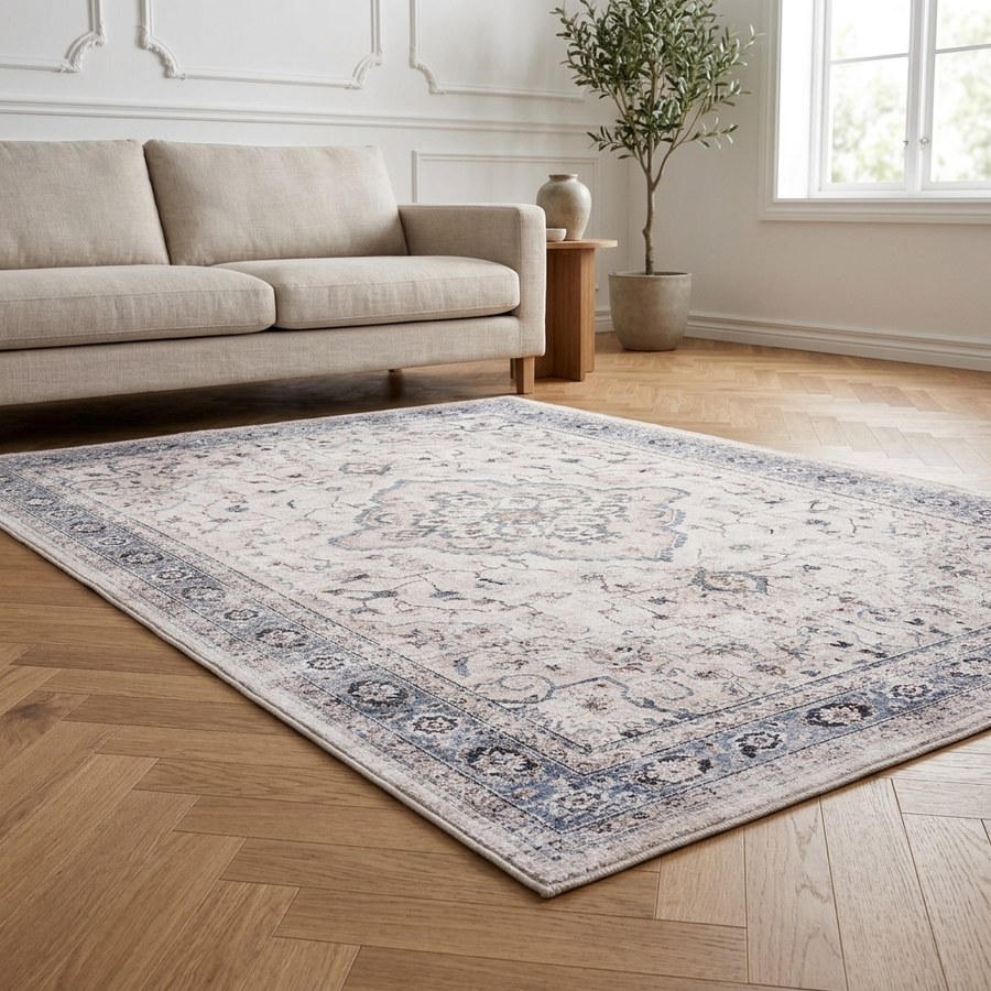 ai-miljoe-web-2-havana-t-ppe-i-off-white-beige-st-vet-bl-polyester-fra-house-nordic-b1 Havana Tæppe i Off White/Beige/Støvet Blå Polyester fra House Nordic | B160xL230 cm - Billede 2