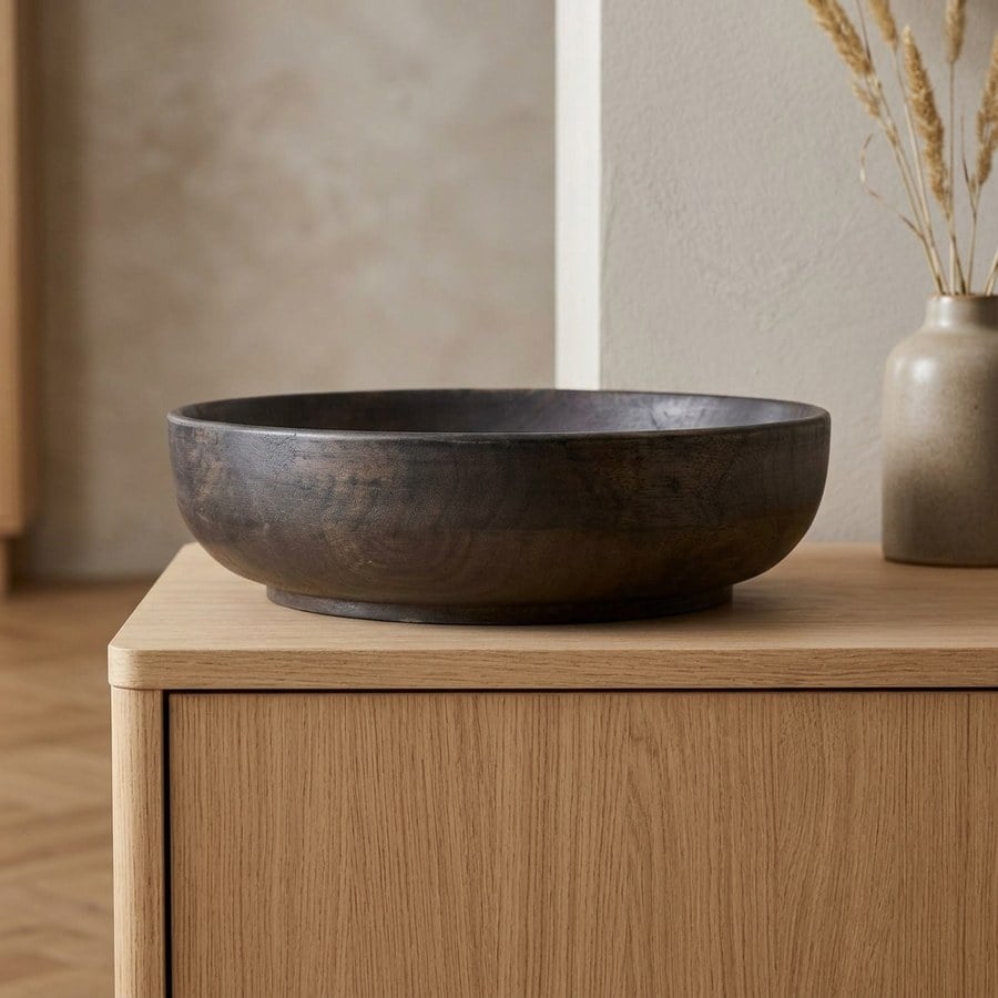 Kullu Skål i Brun Mangotræ fra House Nordic | Ø26,5xH8 cm - Billede 2