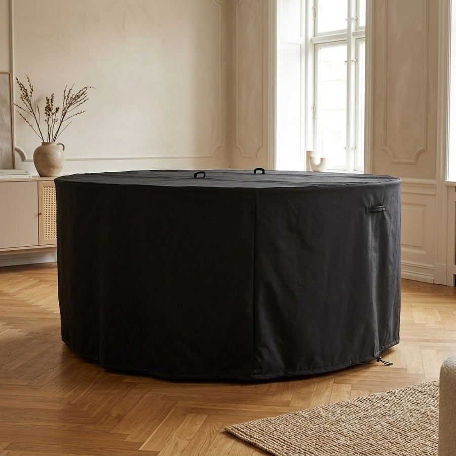 Luksus Overtræk i Sort Polyester fra House Nordic | Ø185xH95 cm - Billede 2