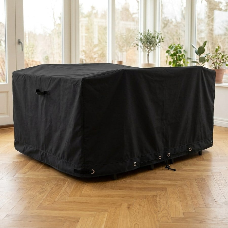 Luksus Overtræk til Bord med 4 Stole i Sort Polyester fra House Nordic | L180xB155xH95 cm - Billede 2