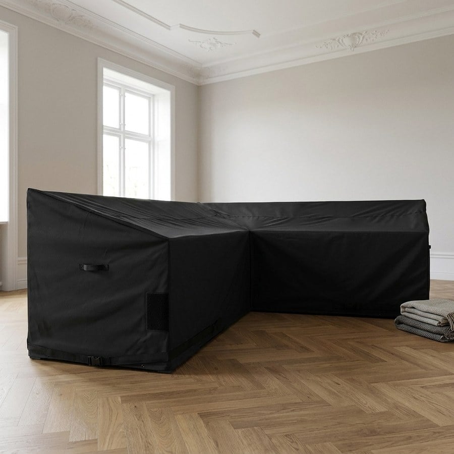 Luksus Overtræk til Hjørnesæt i Sort Polyester fra House Nordic | L252xB100xH65/90 cm - Billede 2