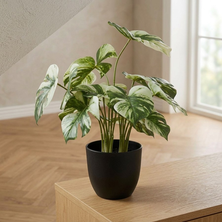 ai-miljoe-web-2-monstera-kunstig-plante-i-gr-n-pe-plastik-fra-house-nordic-l26xb26xh41 Monstera Kunstig Plante i Grøn PE Plastik fra House Nordic | L26xB26xH41 cm - Billede 2
