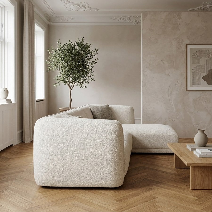 ai-miljoe-web-2-noor-h-jrevendt-loungesofa-i-off-white-polyester-med-2-puder-fra-house Noor Højrevendt Loungesofa i Off-White Polyester med 2 Puder fra House Nordic | B276xL94-166xH75 cm - Billede 2