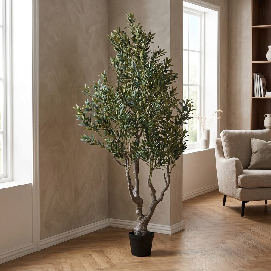 ai-miljoe-web-2-oliventr-kunstig-plante-i-gr-n-pe-plastik-fra-house-nordic-l110xb100xh Oliventræ Kunstig Plante i Grøn PE Plastik fra House Nordic | L110xB100xH220 cm - Billede 2