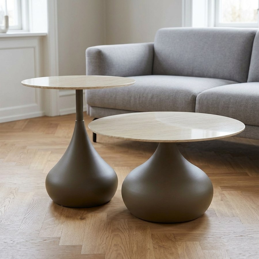 ai-miljoe-web-2-pienza-sofabordss-t-i-khaki-metal-h-rdet-glas-fra-house-nordic-2-borde Pienza Sofabordssæt i Khaki Metal & Hærdet Glas fra House Nordic | 2 Borde - Billede 2