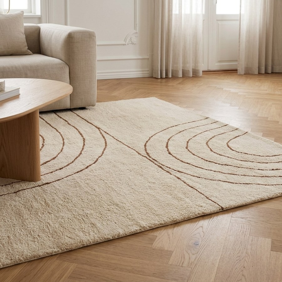 Tampa Tæppe i Beige Bomuld fra House Nordic | B160xL230 cm - Billede 2