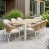 Abela Havemøbelsæt med Abela Spisebordsstole i Sand/Natur Nonwood & PE Rattan fra House Nordic | 6 Stole & 1 Bord - Billede 3