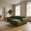 ai-miljoe-web-3-clyde-h-jrevendt-loungesofa-i-olivengr-n-polyester-med-to-puder-fra-ho Clyde Højrevendt Loungesofa i Olivengrøn Polyester med To Puder fra House Nordic | B300xL109-177xH75 cm - Billede 3