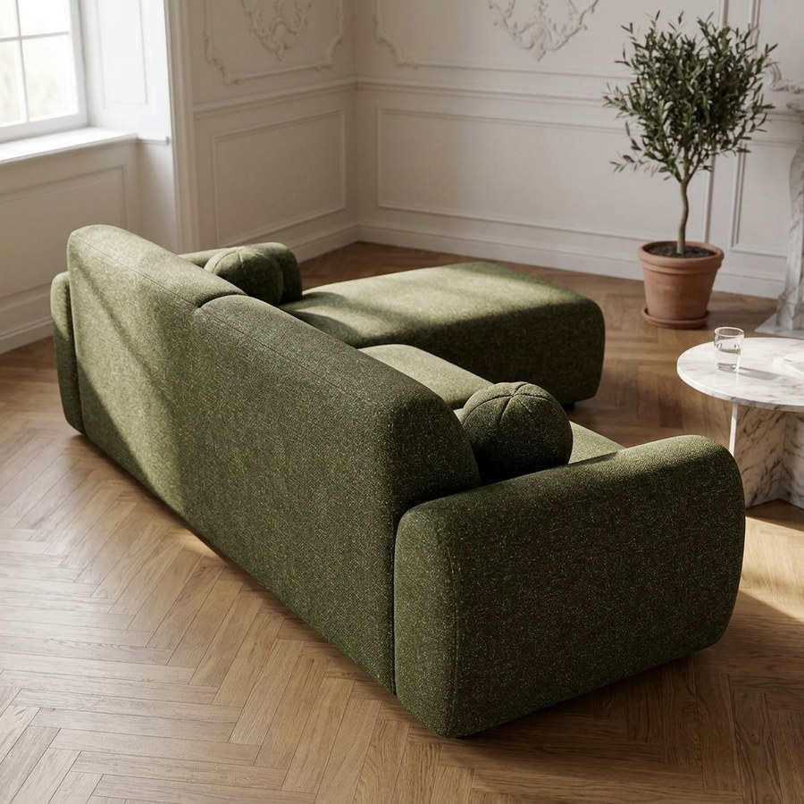 ai-miljoe-web-3-clyde-loungesofa-venstrevendt-i-olivengr-n-polyester-med-puder-fra-hou Clyde Loungesofa Venstrevendt i Olivengrøn Polyester med Puder fra House Nordic | B300xL109-177xH75 cm - Billede 3