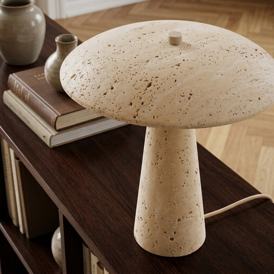 Consett Bordlampe i Natur Travertin fra House Nordic | Ø23xH25,5 cm - Billede 3