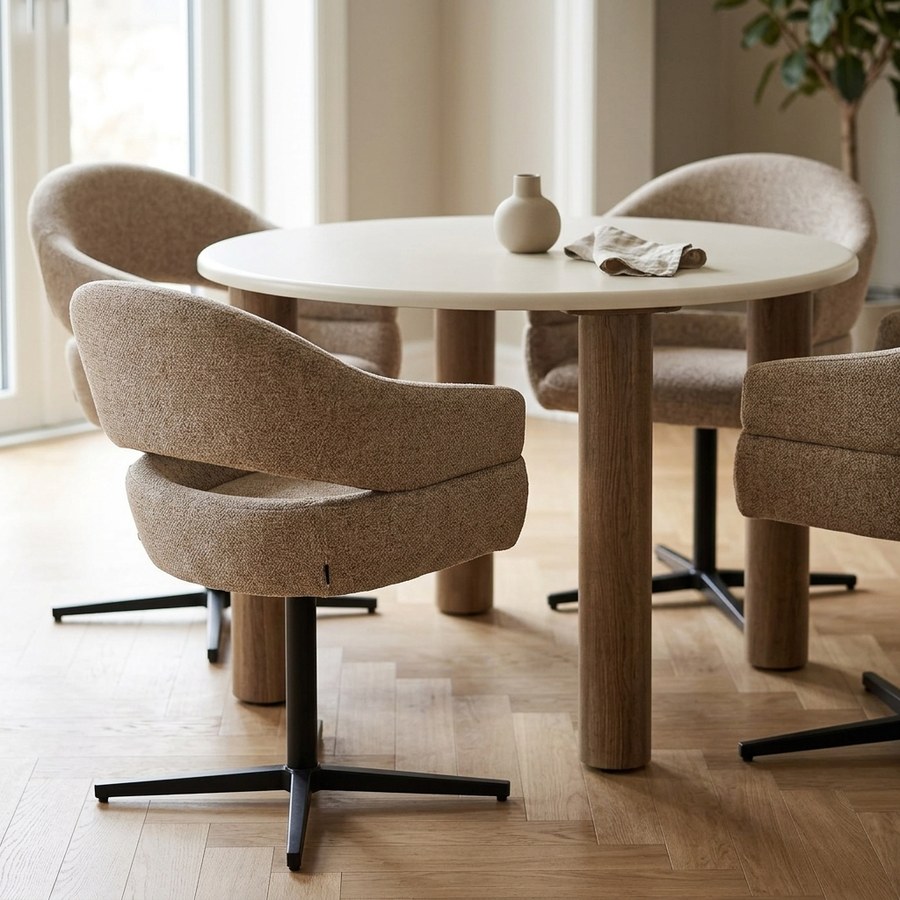 ai-miljoe-web-3-fondi-spisebordss-t-med-dover-spisebordsstole-i-sand-brun-cement-stof Fondi Spisebordssæt med Dover Spisebordsstole i Sand/Brun Cement & Stof fra House Nordic | 4 Stole & 1 Bord - Billede 3