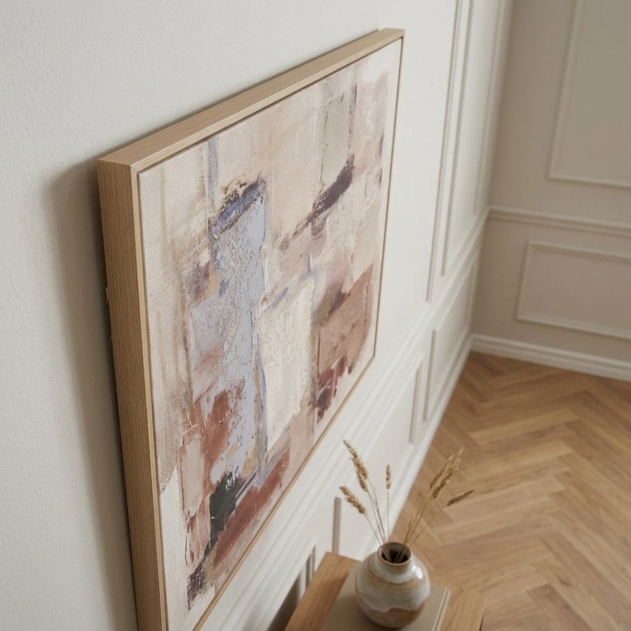 ai-miljoe-web-3-inez-canvastryk-med-h-ndmalede-detaljer-i-sandbeige-polyester-fra-hous Inez Canvastryk med Håndmalede Detaljer i Sandbeige Polyester fra House Nordic | B100xD5xH150 cm - Billede 3