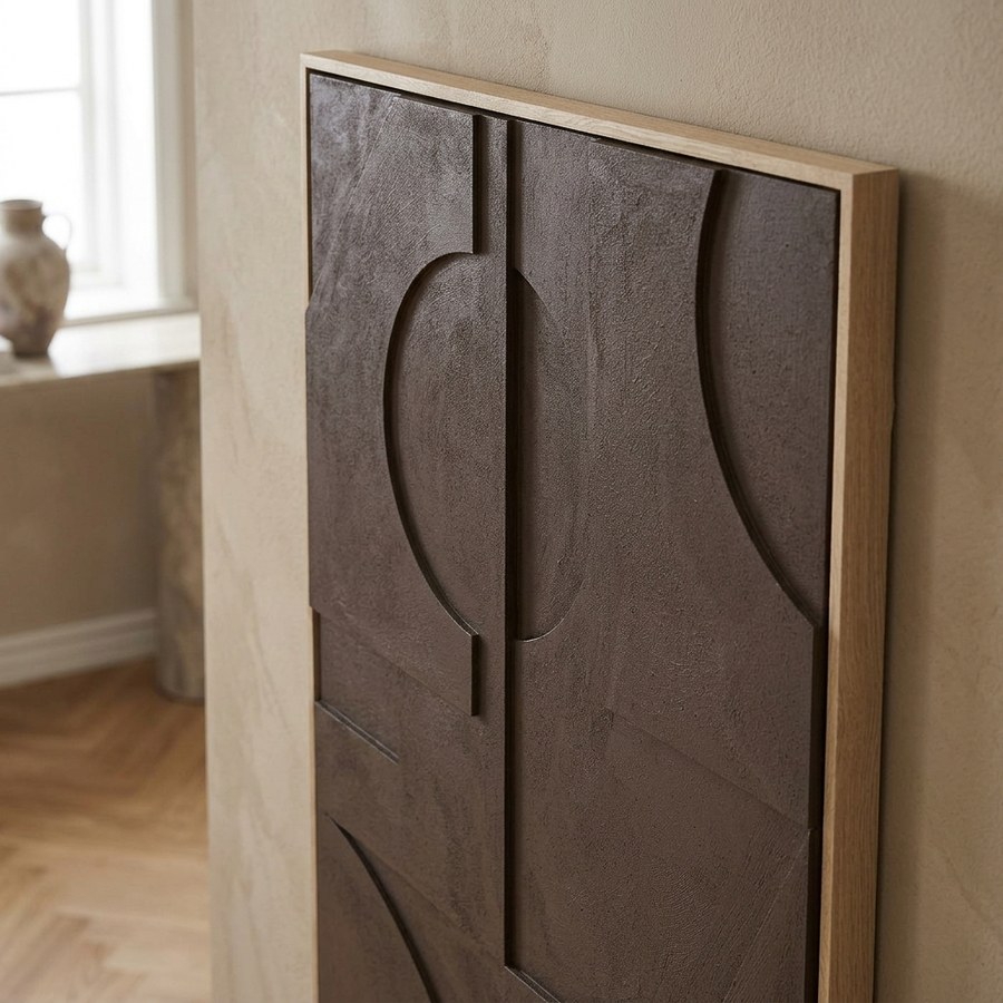 Isabella Relief Vægdekoration i Brun Polyester & MDF fra House Nordic | B60xD4,4xH90 cm - Billede 3