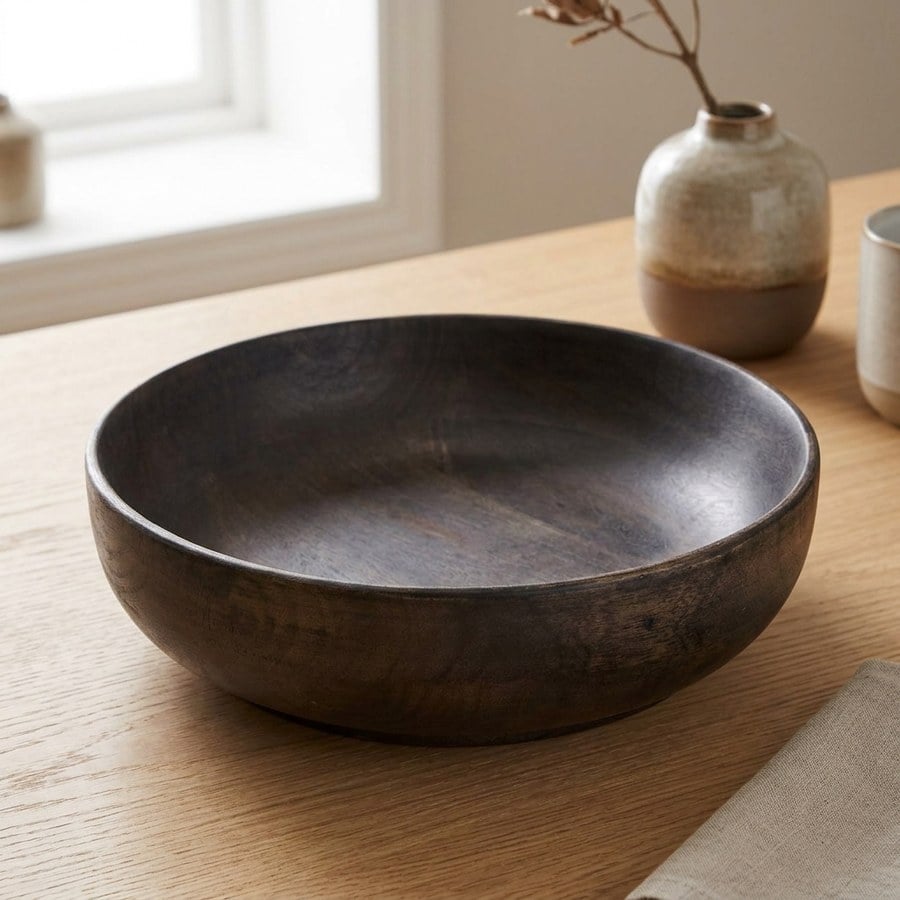 Kullu Skål i Brun Mangotræ fra House Nordic | Ø26,5xH8 cm - Billede 3