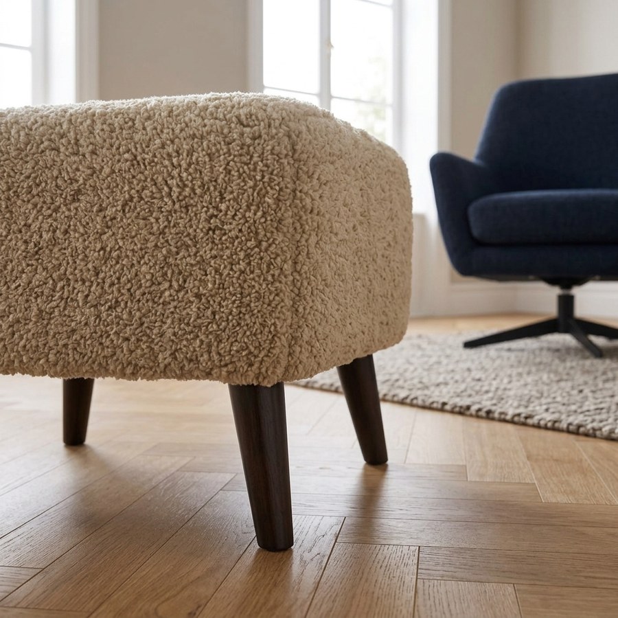 Lunaro Puf i Lysebrun Polyester fra House Nordic | L54xB43xH39 cm - Billede 3