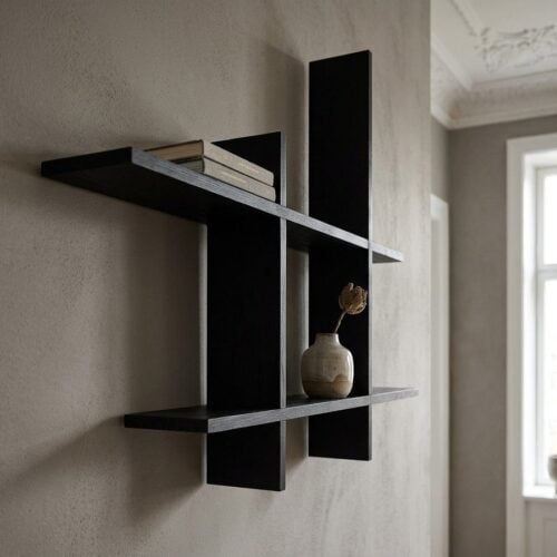 Mostar Væghylde i Sort Fyrretræ fra House Nordic | B86xD10xH38 cm - Billede 3