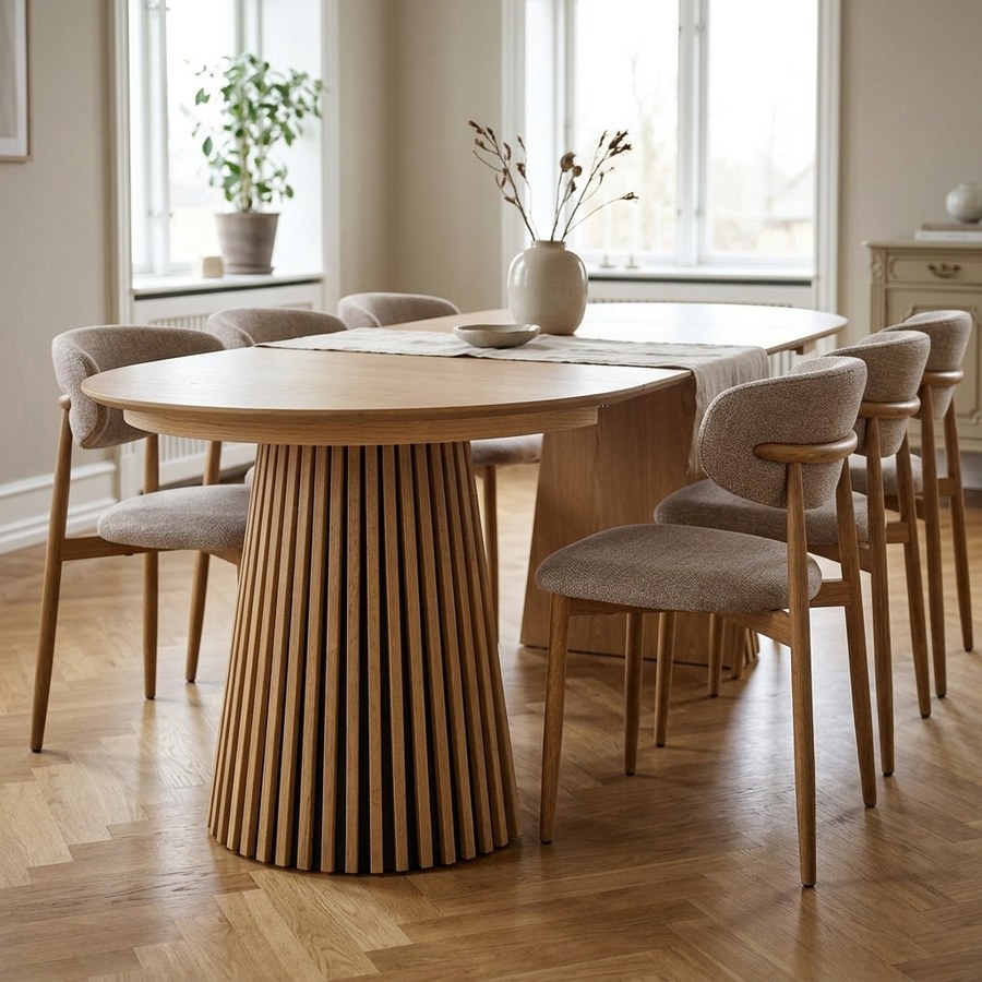 ai-miljoe-web-3-osaka-spisebordss-t-med-levanto-spisebordsstole-i-natur-egetr-sand-pol Osaka Spisebordssæt med Levanto Spisebordsstole i Natur Egetræ & Sand Polyester fra House Nordic | 6 Stole & 1 Bord - Billede 3