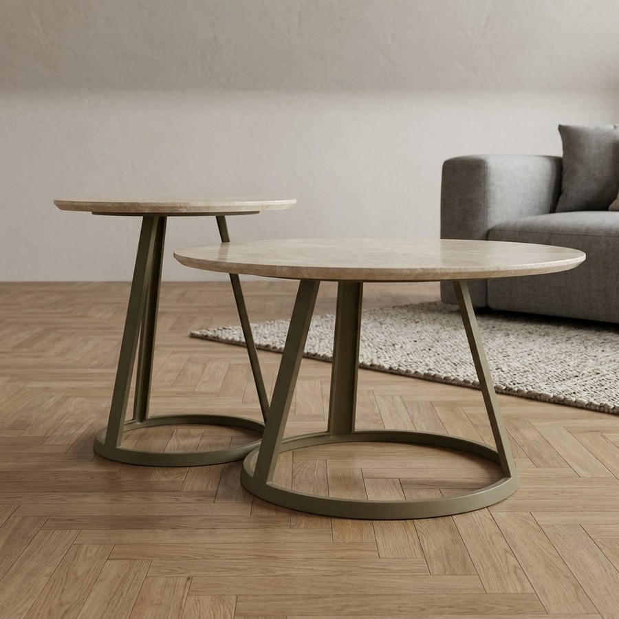 ai-miljoe-web-3-pienza-sofabordss-t-i-khaki-metal-h-rdet-glas-fra-house-nordic-2-borde Pienza Sofabordssæt i Khaki Metal & Hærdet Glas fra House Nordic | 2 Borde - Billede 3