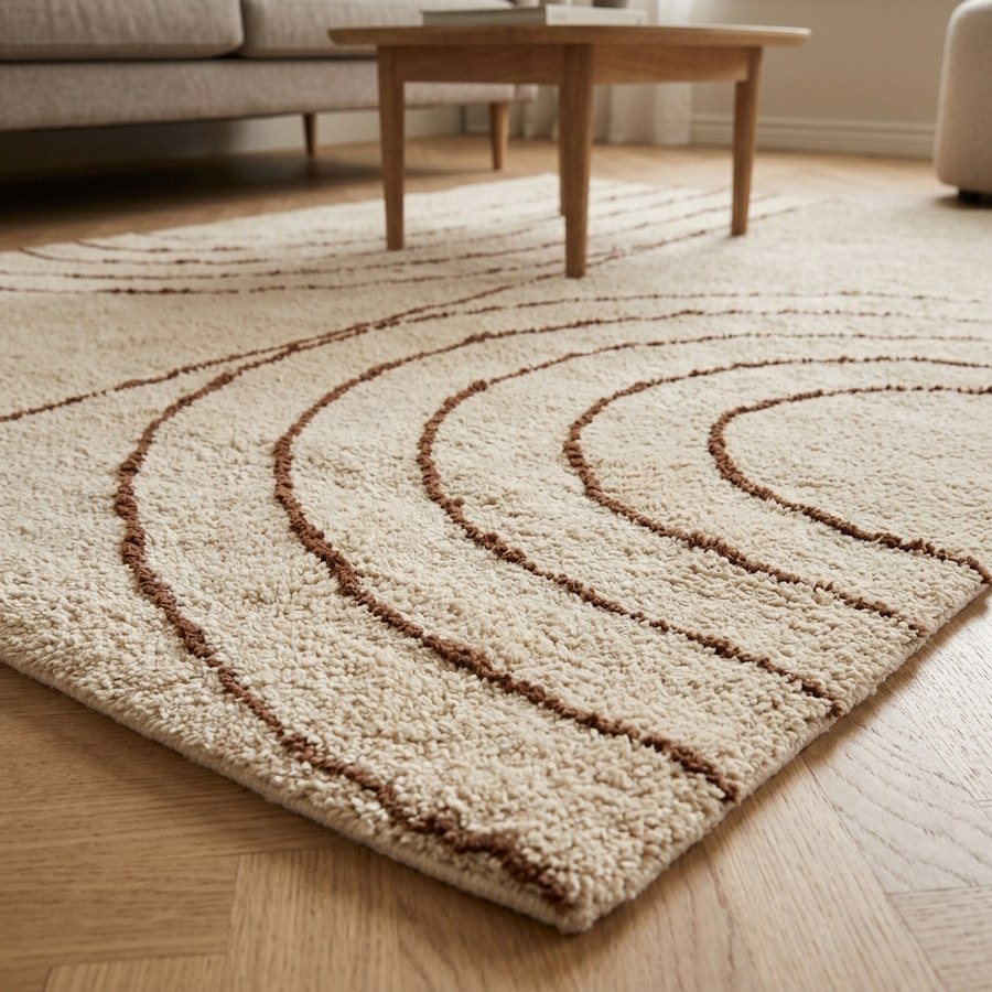 Tampa Tæppe i Beige Bomuld fra House Nordic | B160xL230 cm - Billede 3