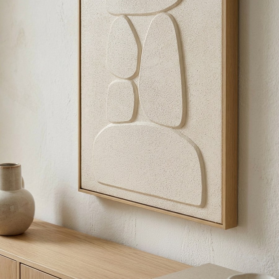 Victoria Relief Vægdekoration i Beige Polyester & Fyrretræ fra House Nordic | B60xL4,5xH120 cm - Billede 3
