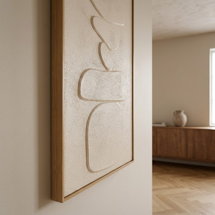 Victoria Relief Vægdekoration i Beige Polyester & Fyrretræ fra House Nordic | B60xL4,5xH120 cm - Billede 3