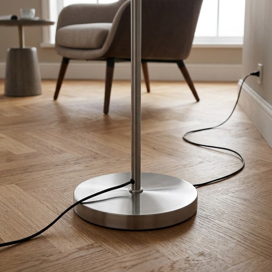 ai-miljoe-web-3-watton-gulvlampe-i-beige-gr-linen-st-l-fra-house-nordic-45xh150-cm Watton Gulvlampe i Beige/Grå Linen & Stål fra House Nordic | Ø45xH150 cm - Billede 3