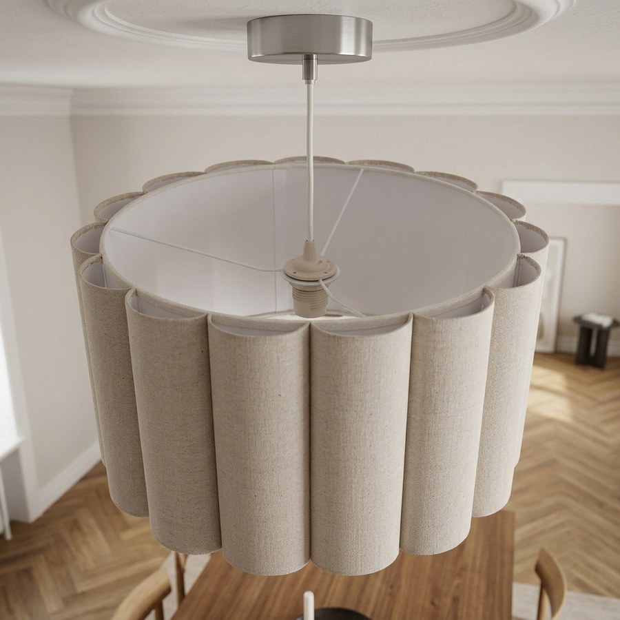 ai-miljoe-web-3-watton-pendel-i-beige-gr-linen-st-l-fra-house-nordic-45xh25-cm-2 Watton Pendel i Beige/Grå Linen & Stål fra House Nordic | Ø45xH25 cm - Billede 3