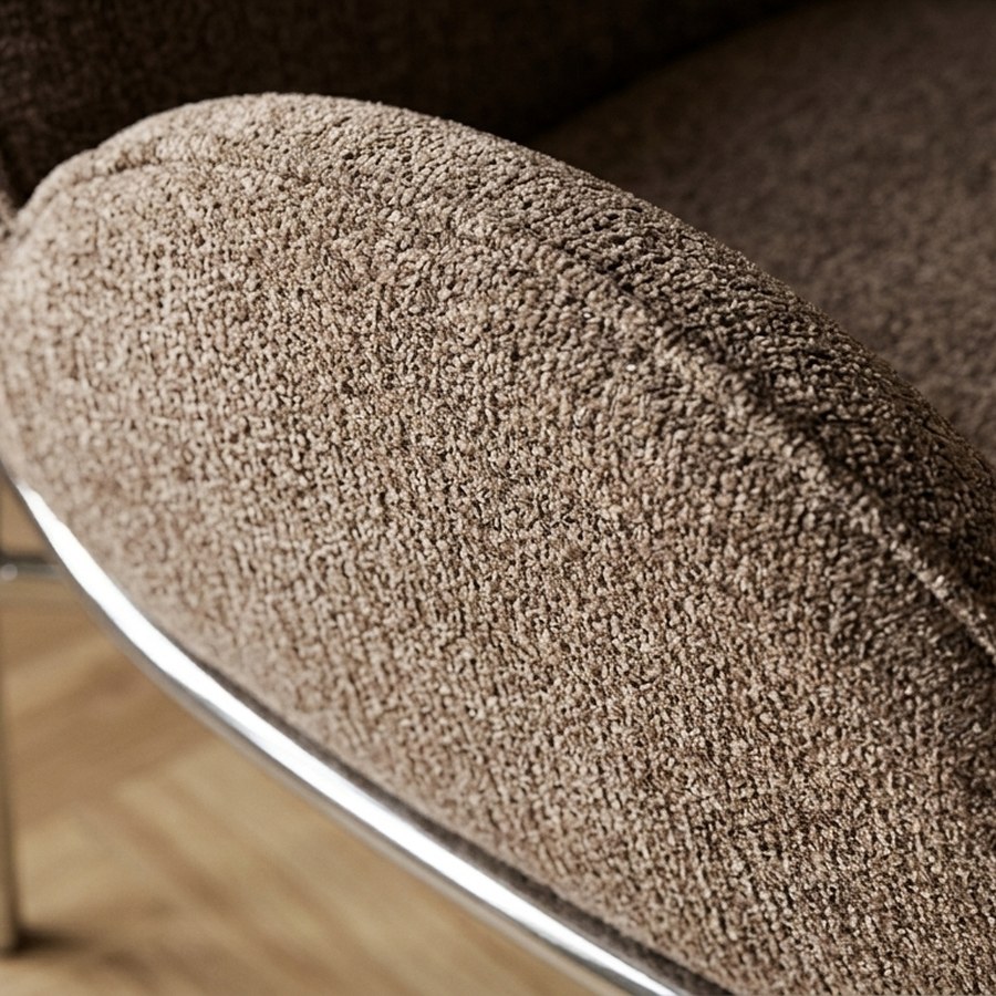 Zomba Loungestol i Brun Polyester & Ben i Krom Metal fra House Nordic | B79xL79,5xH77 cm - Billede 3