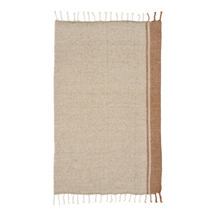 Almora Plaid i Beige/Gylden Orange Polyester & Akryl fra House Nordic | B130xL180 cm - Billede 5