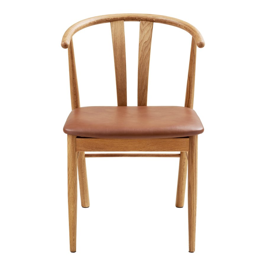 Artenara Spisebordsstol i Brun PU & Ben i Natur Egetræ fra House Nordic | L56xB51xH77 cm - Billede 5