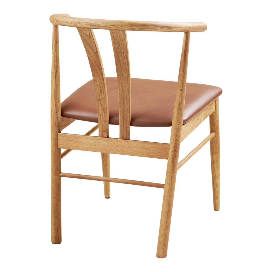 Artenara Spisebordsstol i Brun PU & Ben i Natur Egetræ fra House Nordic | L56xB51xH77 cm - Billede 7