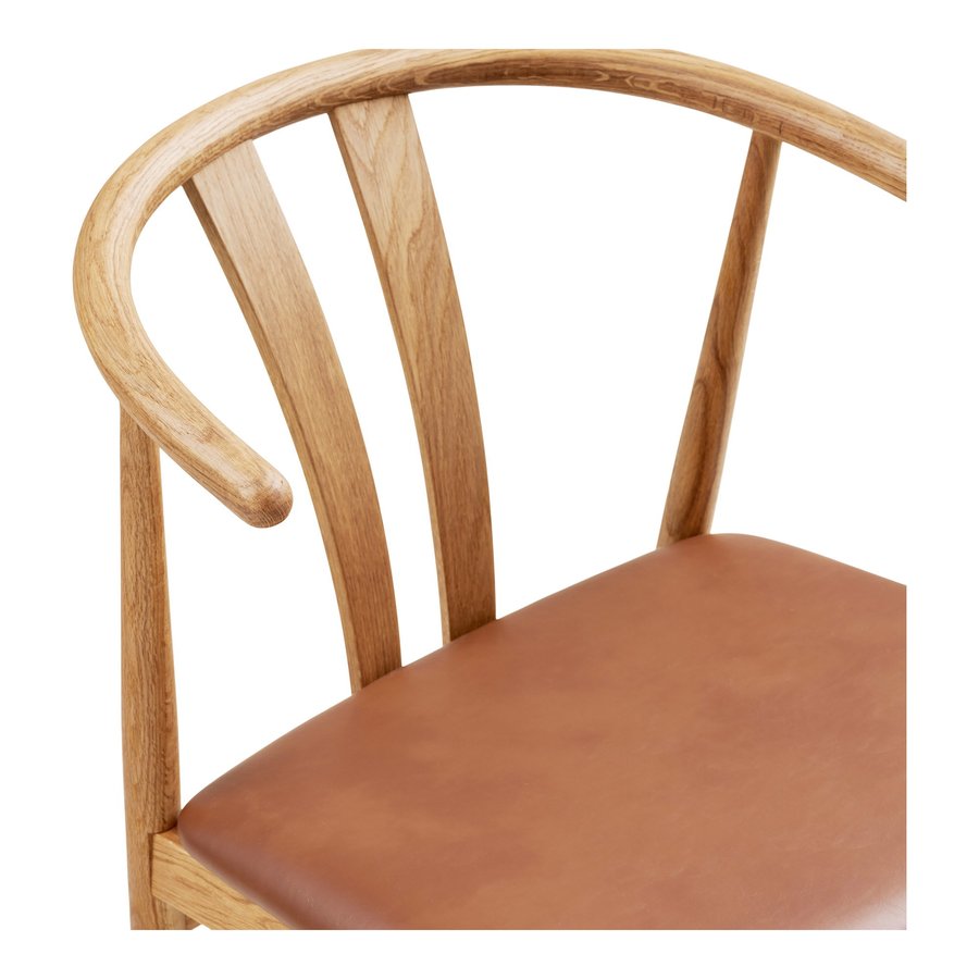 Artenara Spisebordsstol i Brun PU & Ben i Natur Egetræ fra House Nordic | L56xB51xH77 cm - Billede 8